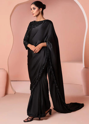 INDIAN SEQUENCE SAREE [BLACK STITCHED]